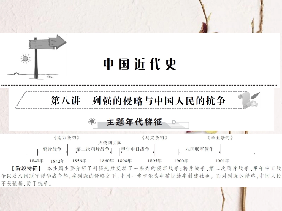 中考历史全程突破 第二部分 教材研析篇 中国近代史 第八讲 课件 北师大版_第1页
