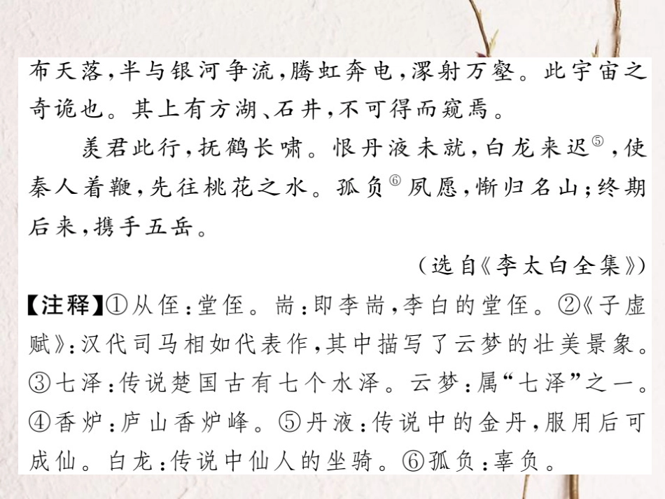 中考语文二轮复习 专题突破讲读 第3部分 古诗文阅读 专项训练二 课外文言文阅读课件_第3页
