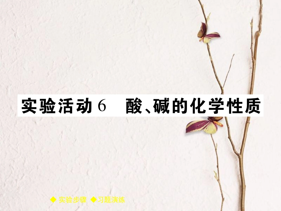 九年级化学下册 第10单元 酸和碱 实验活动6 酸、碱的化学性质习题课件 (新版)新人教版(1)_第1页