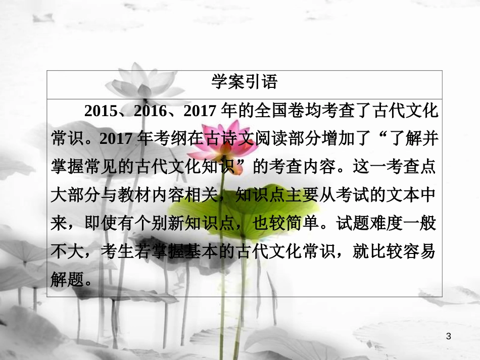 高三语文二轮复习 第三部分 古诗文阅读 专题九 文言文阅读 考点2 文化常识课件(1)_第3页