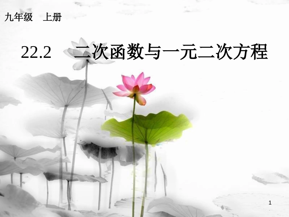 内蒙古鄂尔多斯市康巴什新区九年级数学上册 第22章 二次函数 22.2 二次函数与一元二次方程课件 （新版）新人教版(1)_第1页