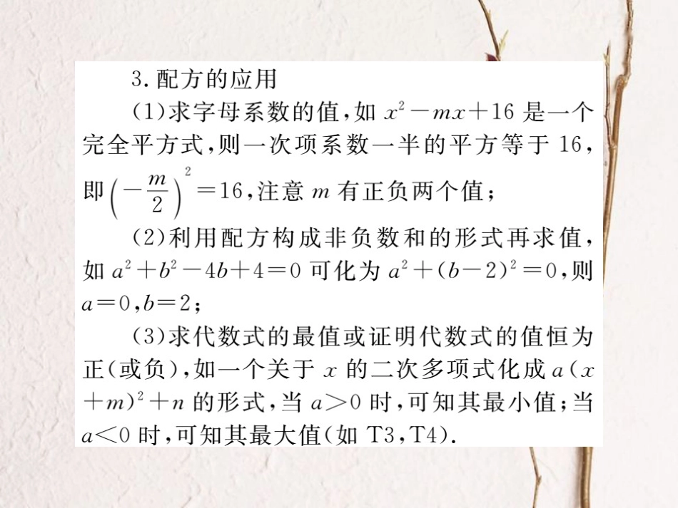 八年级数学下册 第17章 一元二次方程 17.2 一元二次方程的解法 第2课时 配方法导学课件 （新版）沪科版(1)_第3页