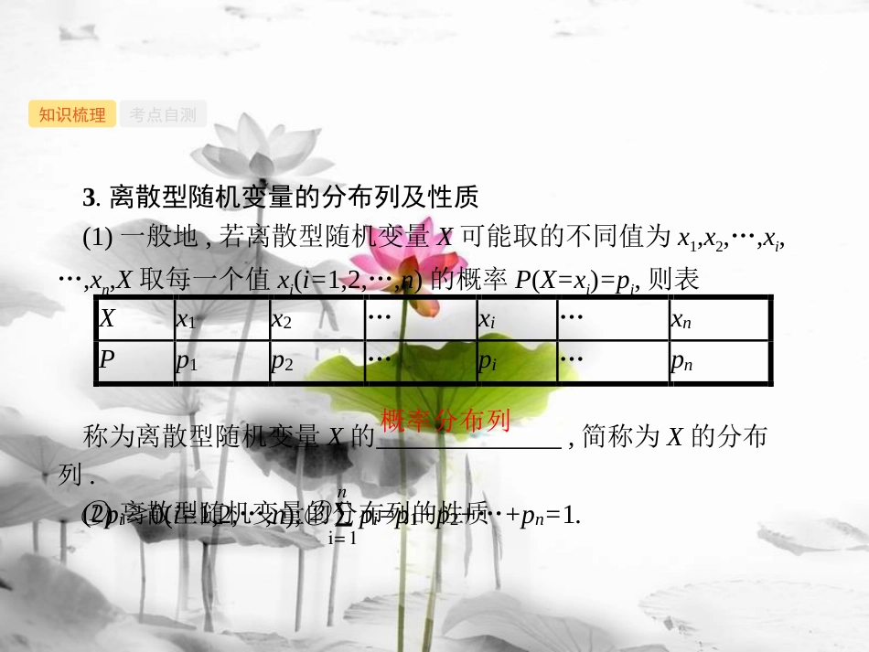 2019高考数学一轮复习 12.3 离散型随机变量及其分布列课件 理 新人教B版_第3页