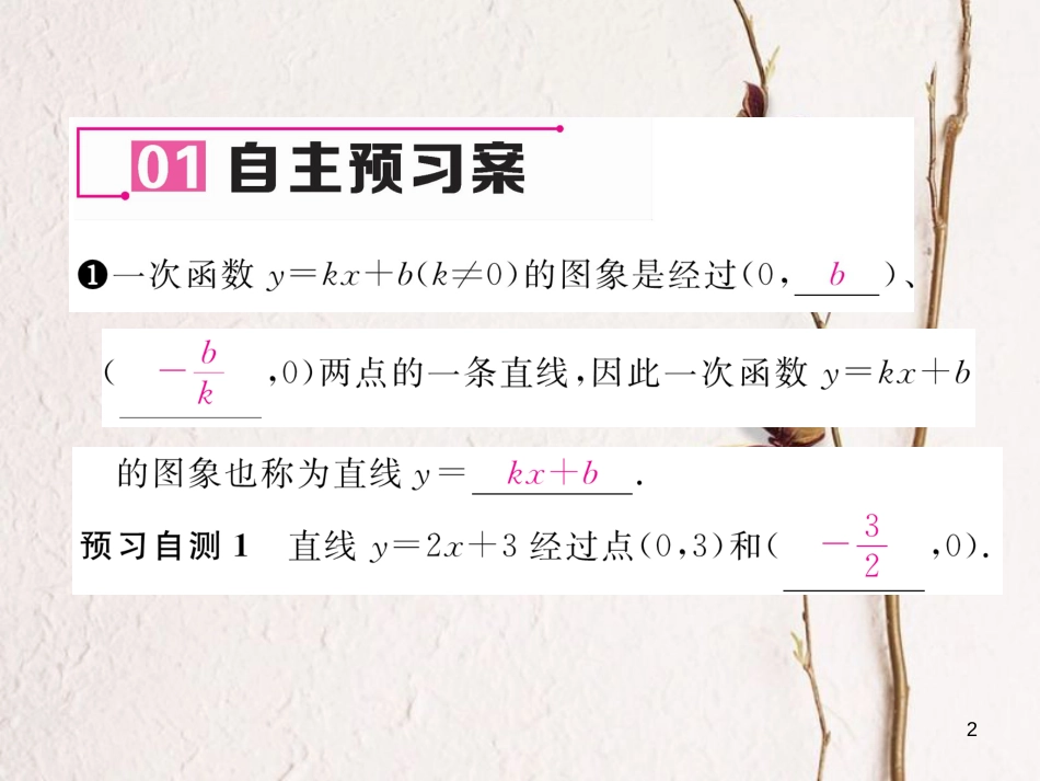 （黔西南专版）八年级数学下册 第19章 一次函数 19.2.2 一次函数 第2课时 一次函数的图象及性质作业课件 （新版）新人教版(1)_第2页