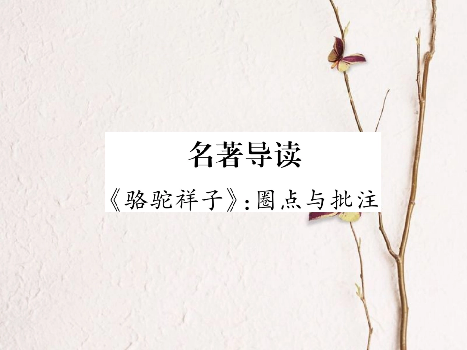 （遵义专版）七年级语文下册 第3单元名著导读《骆驼祥子《圈点与批注课件 新人教版(1)_第1页