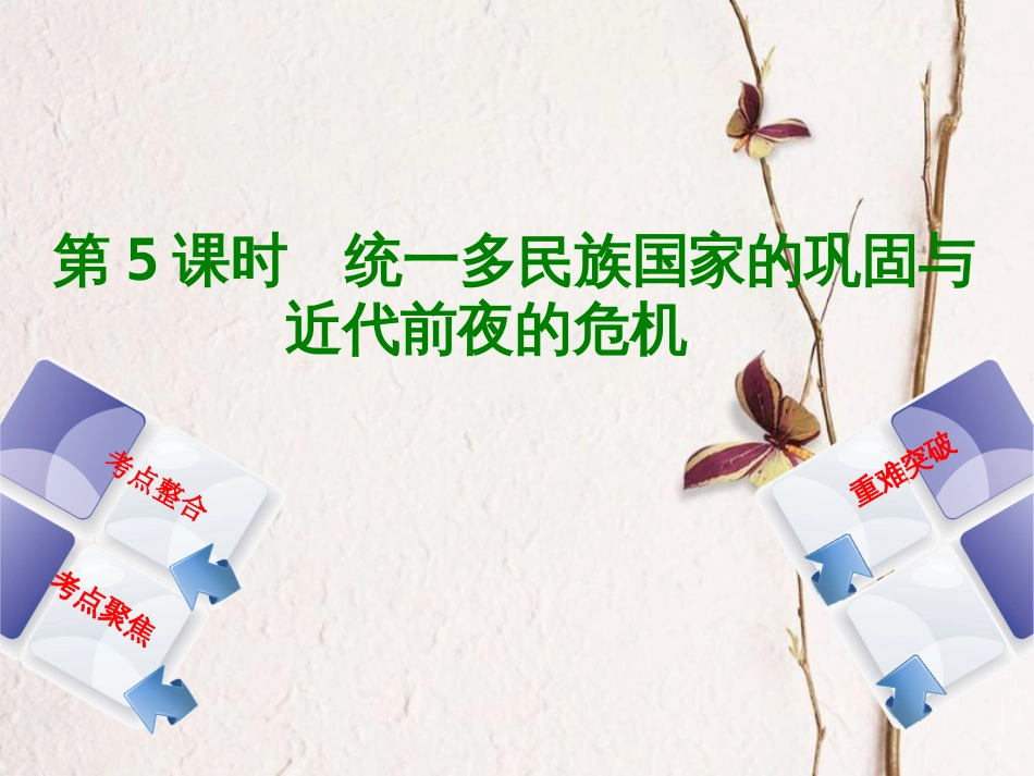 全国中考历史复习 第一部分 教材梳理篇 第一单元 中国古代史 第5课时 统一多民族国家的巩固与近代前夜的危机课件 北师大版_第1页