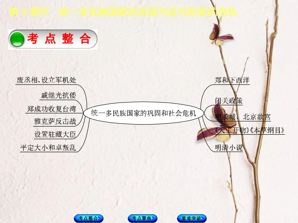 全国中考历史复习 第一部分 教材梳理篇 第一单元 中国古代史 第5课时 统一多民族国家的巩固与近代前夜的危机课件 北师大版_第2页