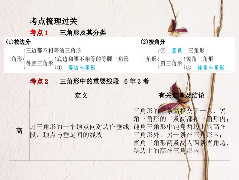 山东省德州市中考数学复习 第4章 图形的认识与三角形 第14讲 三角形与全等三角形课件_第2页