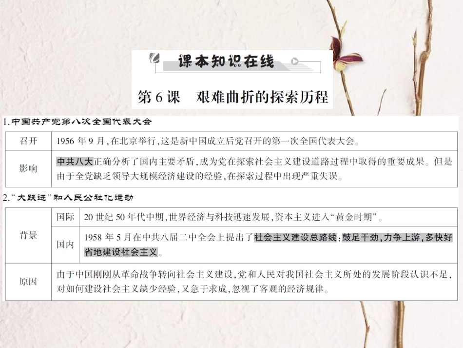 中考历史全程突破 第二部分 教材研析篇 中国现代史 第十四讲 课件 北师大版(1)_第2页