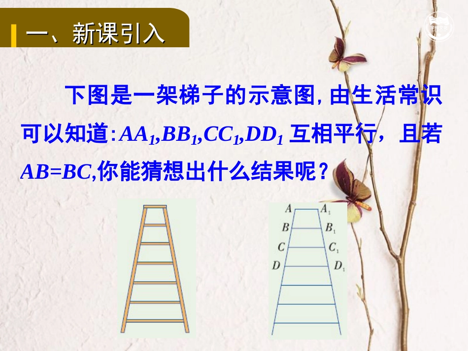 九年级数学上册 第3章 图形的相似 3.2 平行线分线段成比例教学课件 （新版）湘教版(1)_第2页