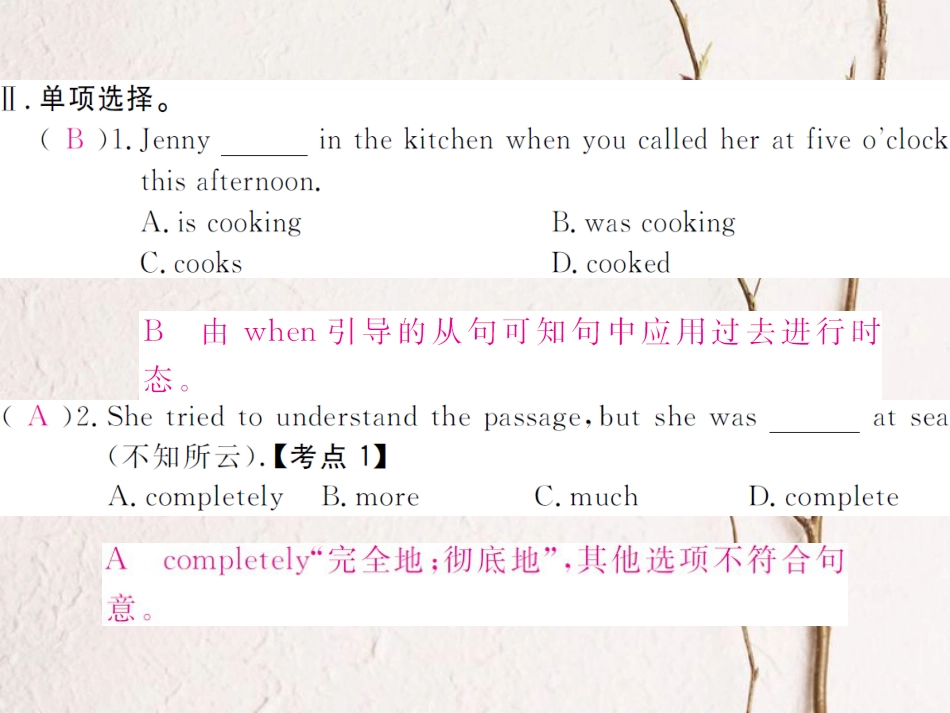 （贵州专版）春八年级英语下册 Unit 5 What were you doing when（第5课时）作业课件 （新版）人教新目标版(1)_第3页