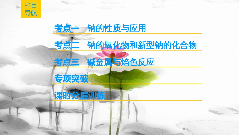 2019年高考化学一轮复习 第1章 认识化学科学 第1节 钠及其化合物课件 鲁科版_第2页