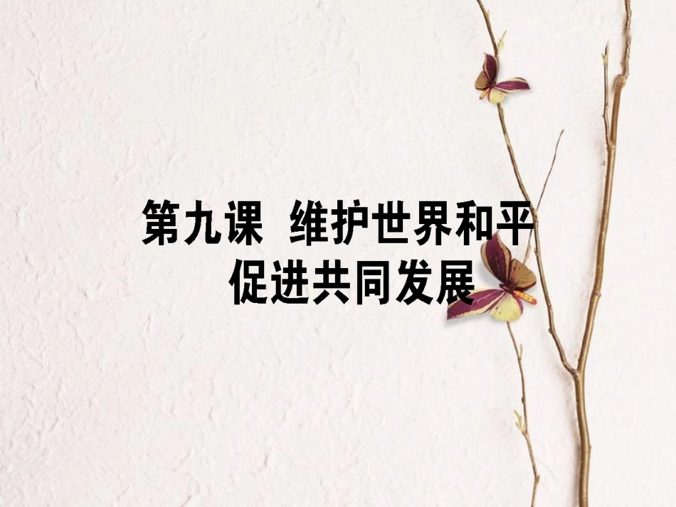 2019年高考政治一轮复习 第四单元 当代国际社会 9 维护世界和平促进共同发展课件 新人教版必修2[共56页]_第1页