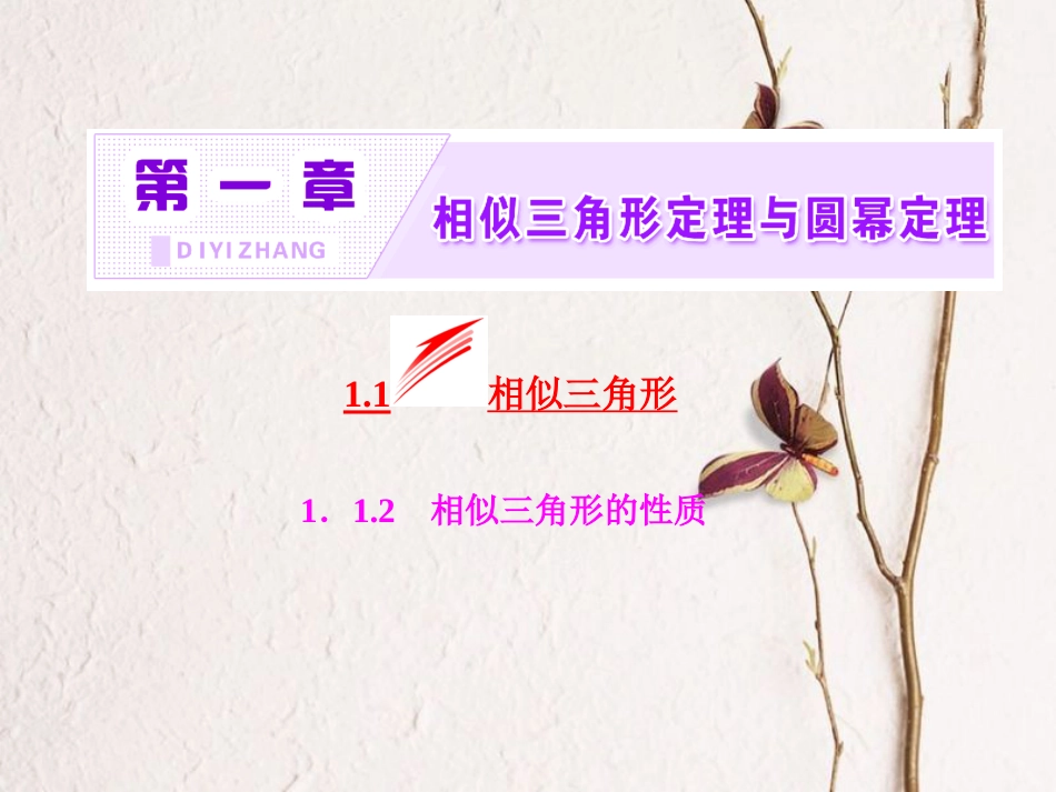高中数学 第一章 相似三角形定理与圆幂定理 1.1.2 相似三角形的性质课件 新人教B版选修4-1_第2页