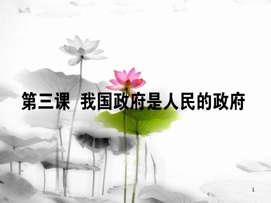 2019年高考政治一轮复习 第二单元 为人民服务的政府 3 我国政府是人民的政府课件 新人教版必修2_第1页