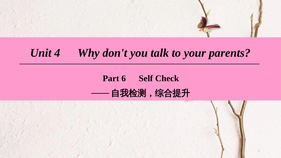 八年级英语下册 Unit 4 Why don’t you talk to your parents Part 6 Self Check课件 （新版）人教新目标版(1)_第1页