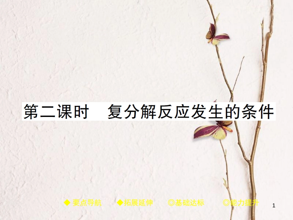 九年级化学下册 第八单元 海水中的化学 第三节 海水“制碱”第2课时 复分解反应发生的条件习题课件 （新版）鲁教版_第1页