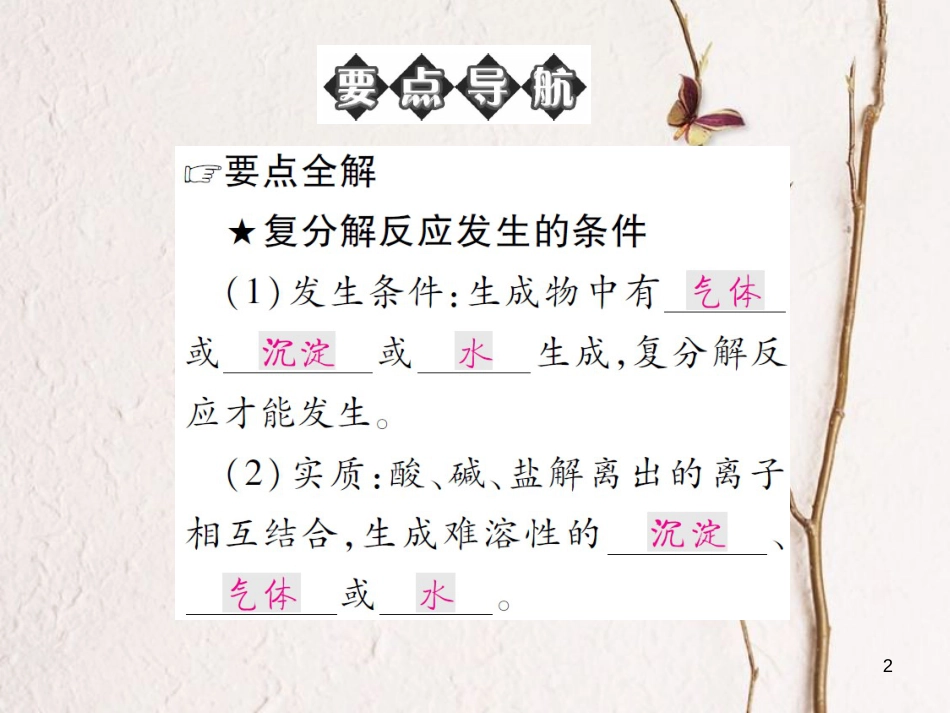九年级化学下册 第八单元 海水中的化学 第三节 海水“制碱”第2课时 复分解反应发生的条件习题课件 （新版）鲁教版_第2页