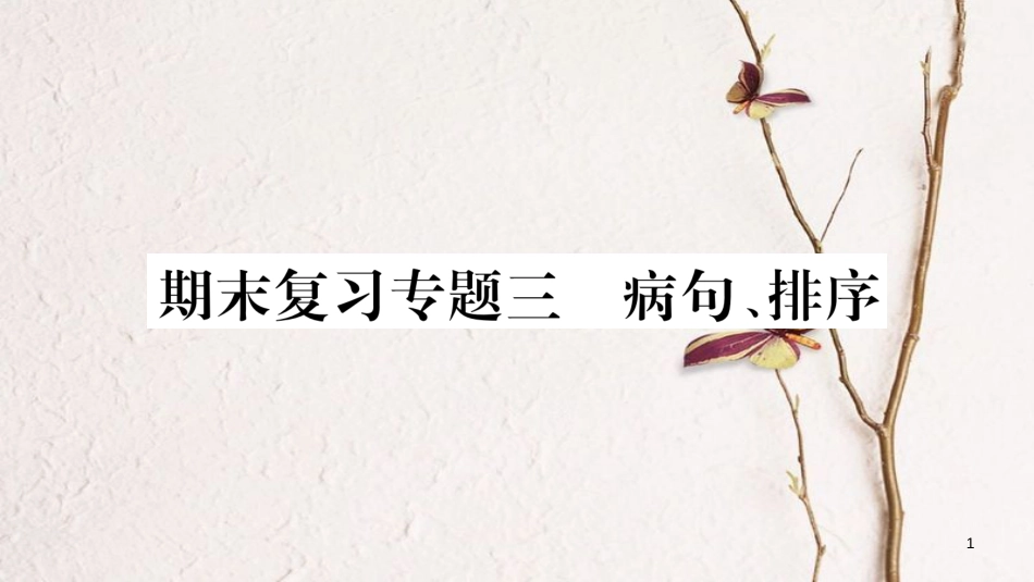 八年级语文下册 期末复习专题3 病句 排序课件 新人教版(1)_第1页