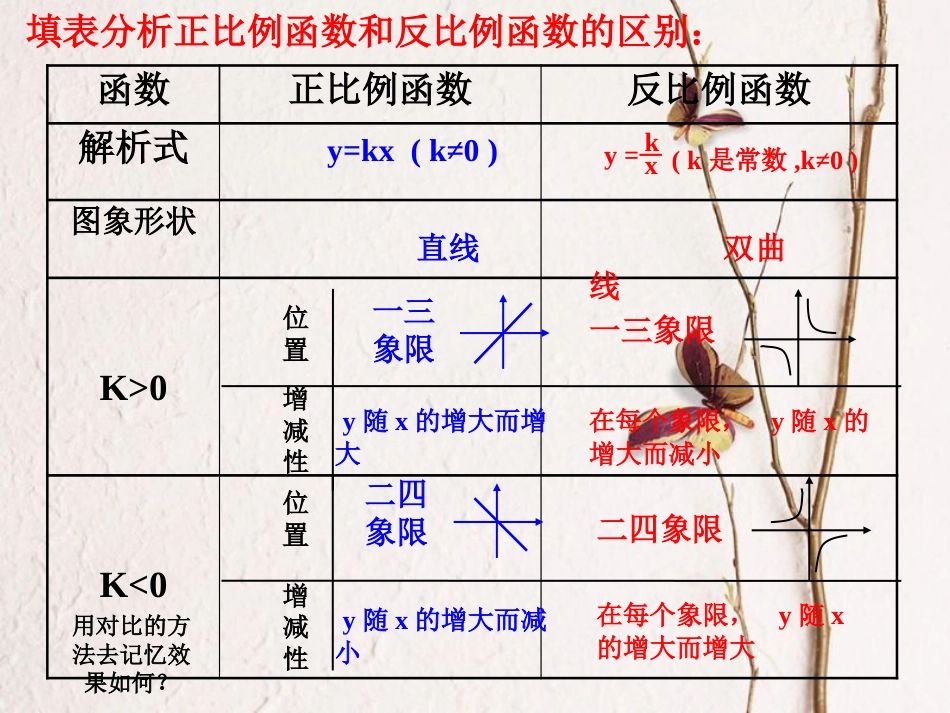 陕西省安康市石泉县池河镇九年级数学下册 第二十六章 反比例函数 26.1.2 反比例函数的图象和性质课件2 （新版）新人教版_第3页