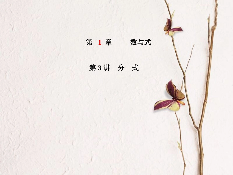 山东省滨州市中考数学复习 第1章 数与式 第3讲 分式课件_第1页