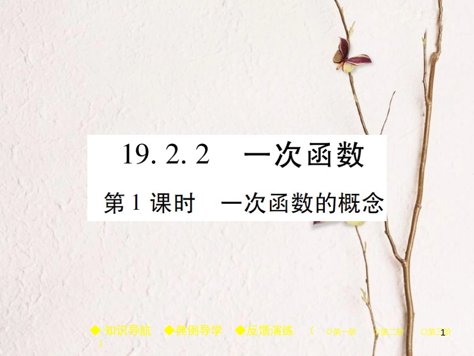 八年级数学下册 19《一次函数》19.2 一次函数 19.2.2 第1课时 一次函数的概念习题课件 （新版）新人教版_第1页