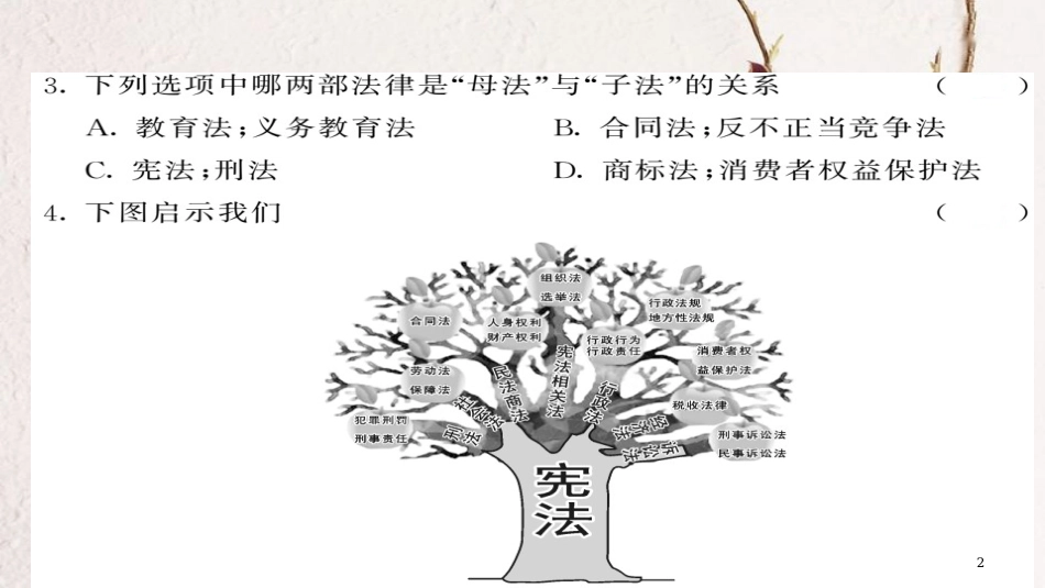 八年级道德与法治下册 第一单元 坚持宪法至上综合测试卷课件 新人教版(1)_第2页