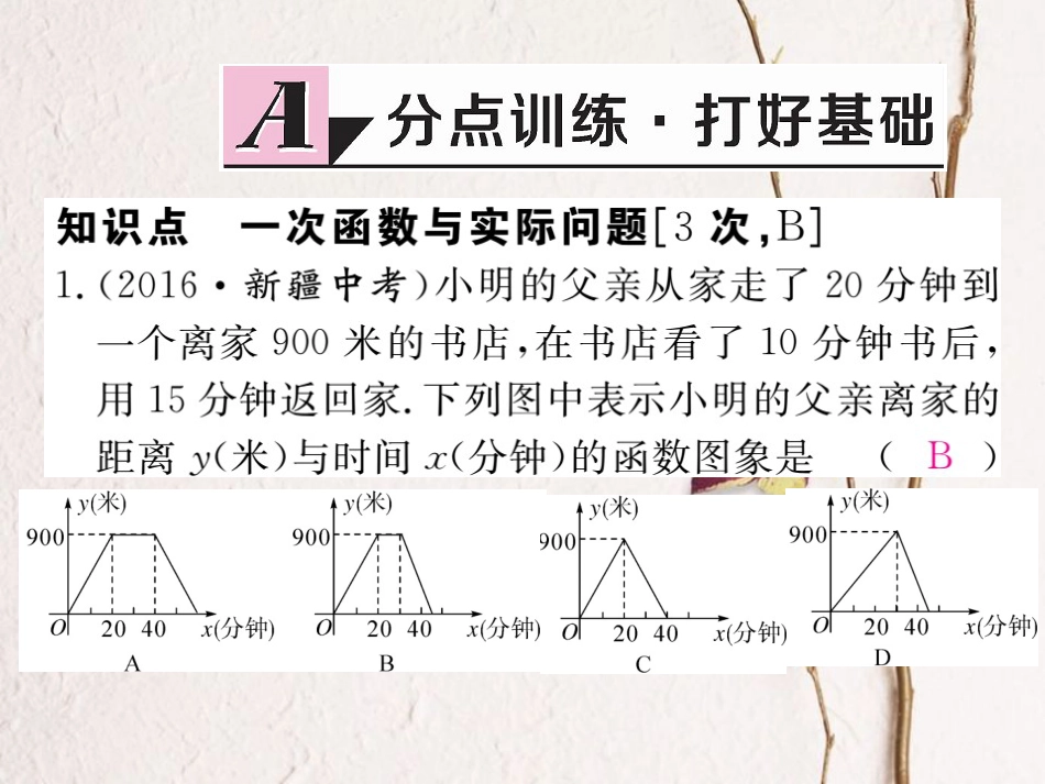 河北省八年级数学下册 19.2 一次函数 19.2.2 一次函数 第4课时 一次函数与实际问题练习课件 （新版）新人教版(1)_第2页