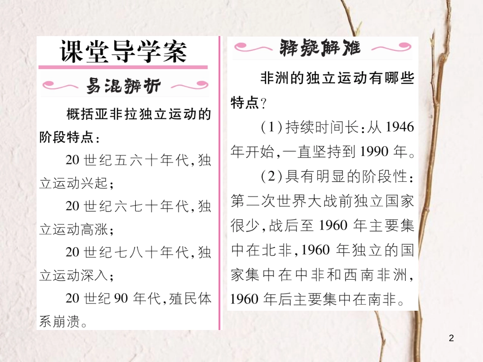 九年级历史下册 第六单元 亚非拉国家的独立和振兴 第12课 亚非拉的奋起作业课件 新人教版_第2页