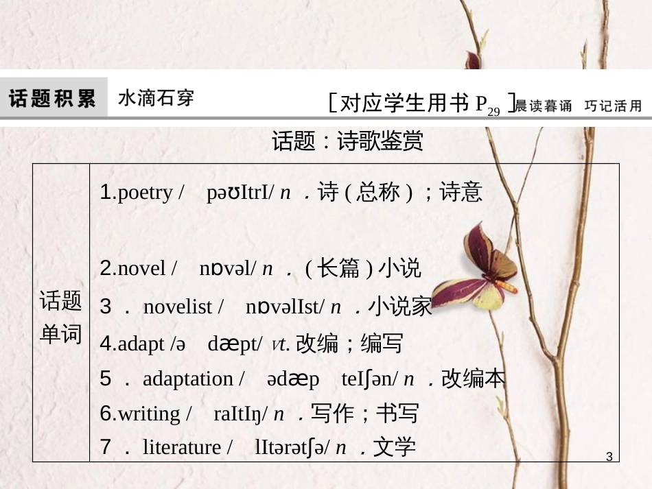 高考英语大一轮复习 第1部分 模块考点复习 Unit 5 Rhythm课件 北师大版必修2_第3页