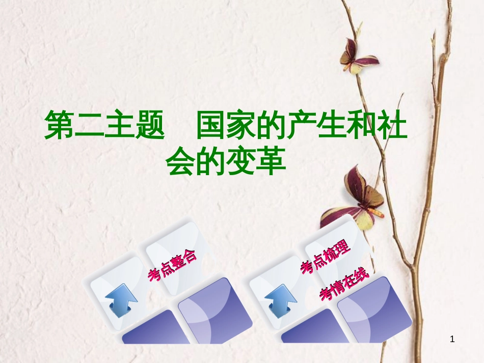 （重庆专版）中考历史复习 教材梳理 第一部分 中国古代史 第二主题 国家的产生和社会的变革课件(1)_第1页