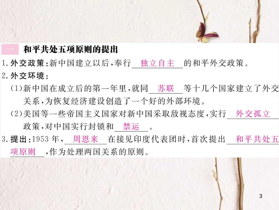 八年级历史下册 第五单元 国防建设与建设成就 第16课 独立自主的和平外交练习课件 新人教版(1)_第3页
