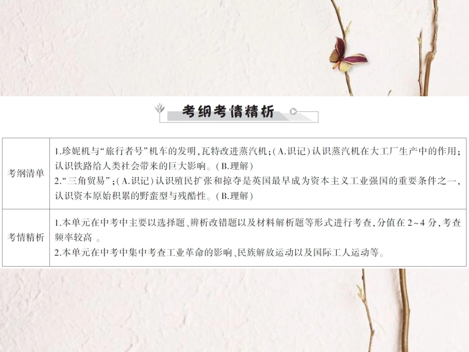 中考历史全程突破 第二部分 教材研析篇 世界近代史 第十九讲 课件 北师大版_第2页