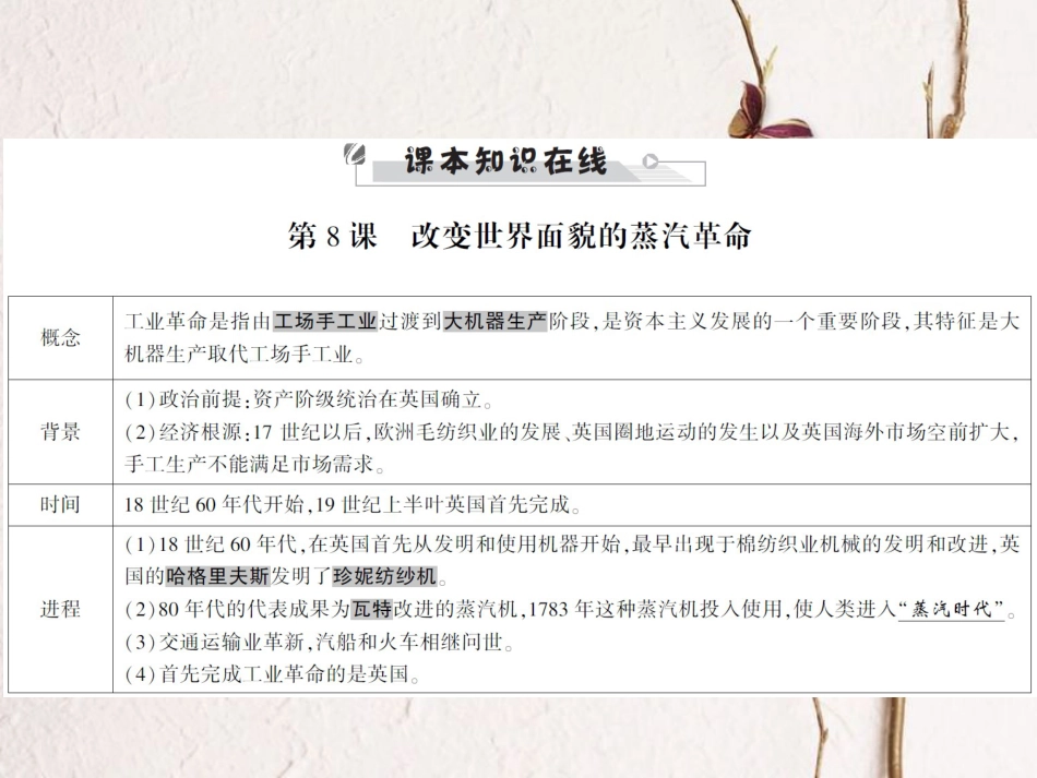 中考历史全程突破 第二部分 教材研析篇 世界近代史 第十九讲 课件 北师大版_第3页