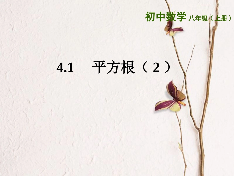 江苏省无锡市八年级数学上册 4 实数 4.1 平方根（2）课件 （新版）苏科版_第1页