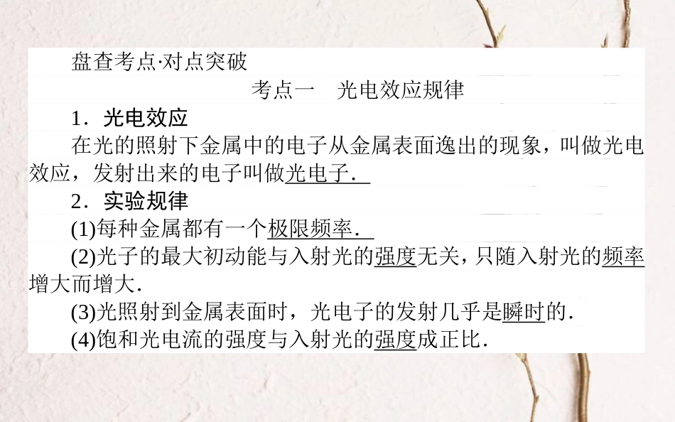 2019届高考物理一轮复习 第十二章 波粒二象性 原子结构和原子核 12.1 波粒二象性课件_第2页