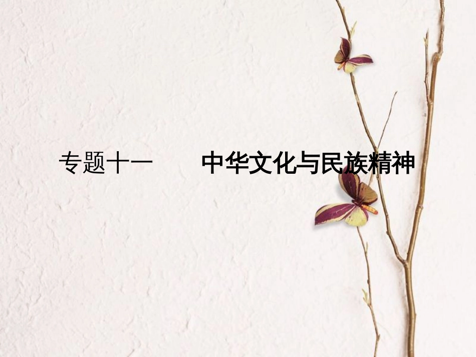 高考政治一轮复习 专题十一 中华文化与民族精神课件_第1页