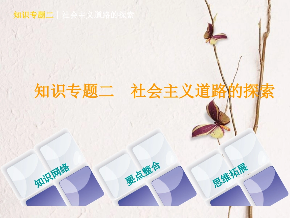（河北专版）中考历史复习方案 专题突破 知识专题二 社会主义道路的探索课件(1)_第1页