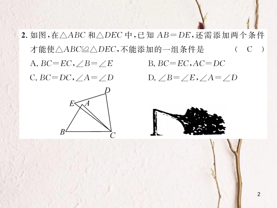（成都专版）八年级数学下册 第1章 三角形的证明达标测试卷作业课件 （新版）北师大版_第2页