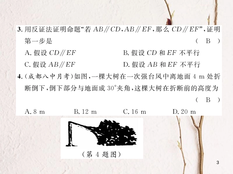 （成都专版）八年级数学下册 第1章 三角形的证明达标测试卷作业课件 （新版）北师大版_第3页
