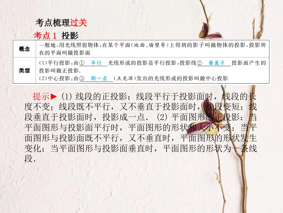 山东省滨州市中考数学复习 第7章 图形与变换 第24讲 投影与视图课件(1)_第2页