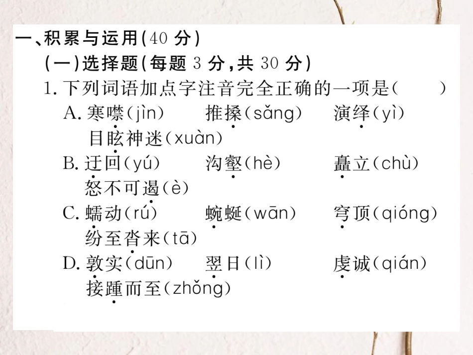八年级语文下册 第五单元检测卷课件 新人教版_第2页