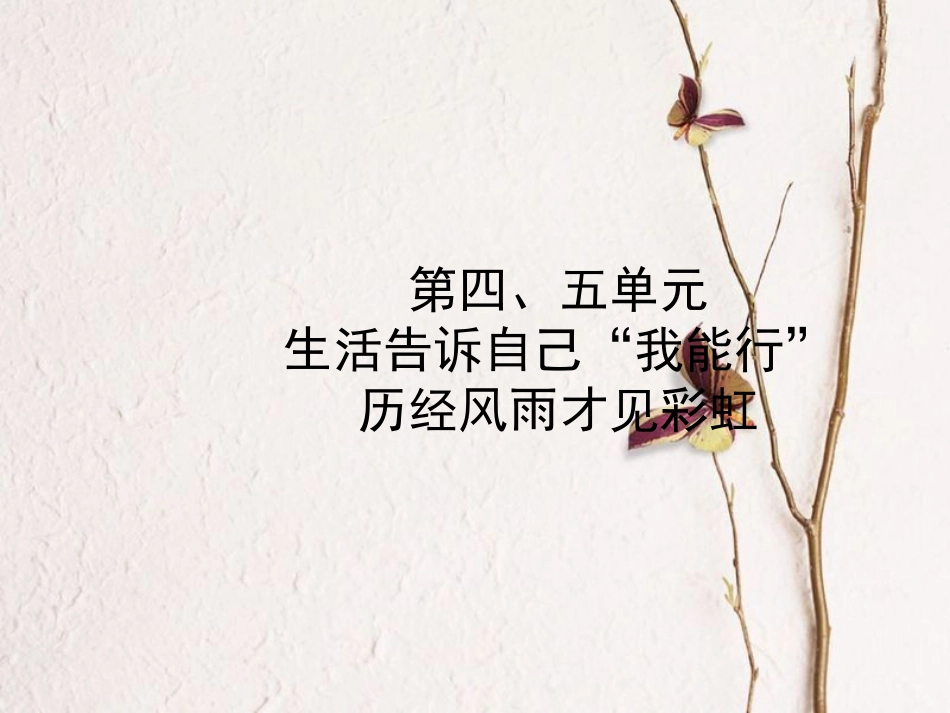 （烟台专版）中考政治复习 第一部分 六下 第四、五单元 生活告诉自己“我能行”历经风雨才见彩虹课件(1)_第1页