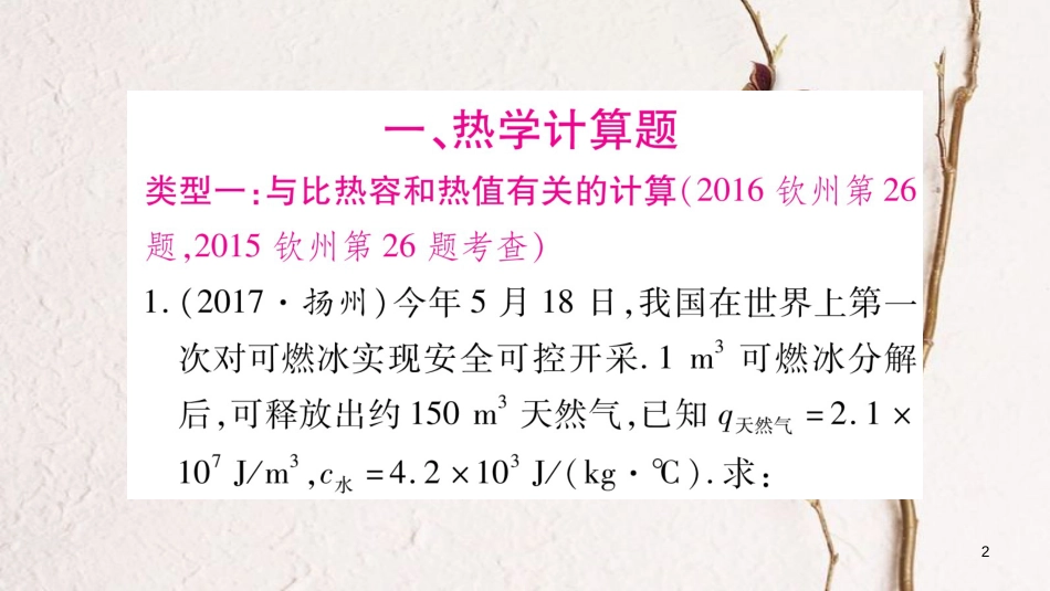 （广西北部湾专版）中考物理总复习 第2篇 专题突破 题型5 综合应用题课件(1)_第2页