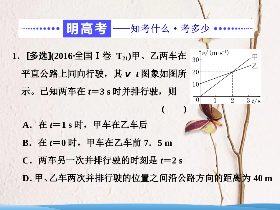 高考物理二轮复习 专题一 力与运动（二）聚焦选择题考法——力与直线运动课件_第2页