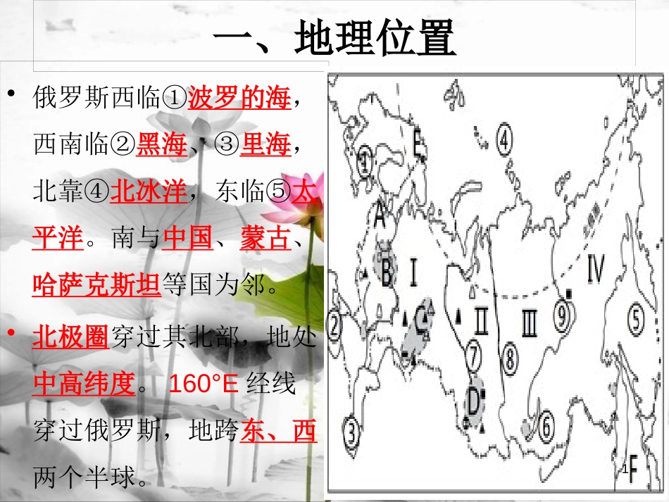 七年级地理下册 第八章 第二节 俄罗斯复习课件 （新版）商务星球版_第1页