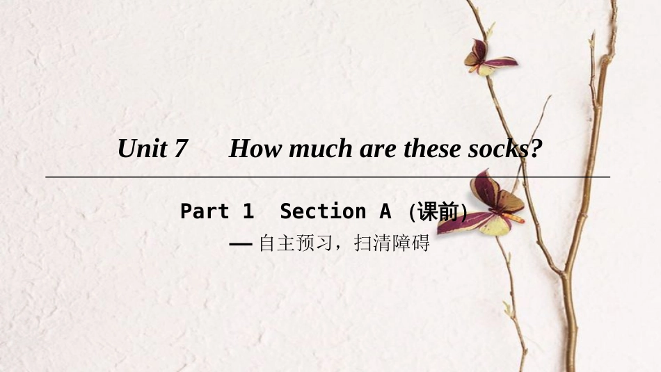 七年级英语上册 Unit 7 How much are these socks Part 1课件 （新版）人教新目标版(1)_第1页