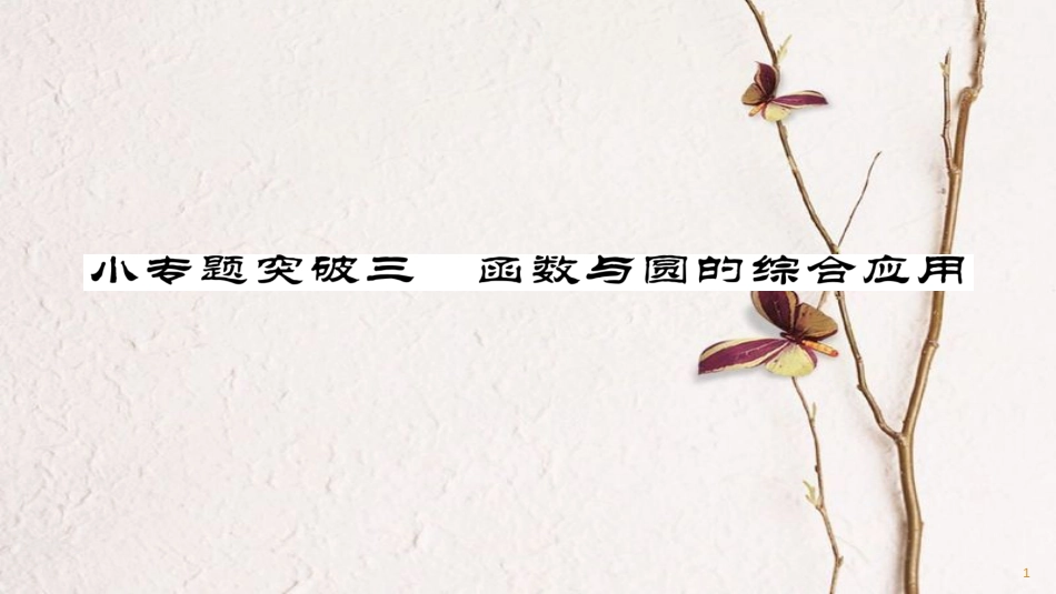 九年级数学下册 小专题突破三 函数与圆的综合应用作业课件 （新版）华东师大版_第1页