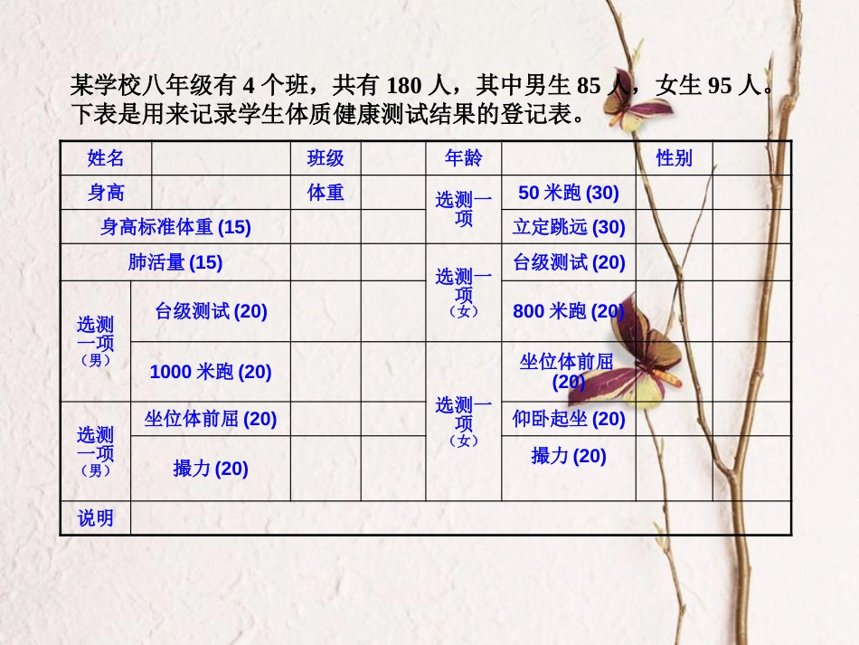 八年级数学下册 20.3 体质健康测试中的数据分析课件 （新版）新人教版(1)_第3页