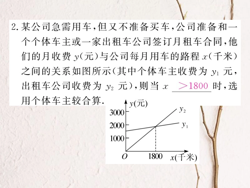 河北省八年级数学下册 19.3 课题学习 选择方案练习课件 （新版）新人教版(1)_第3页